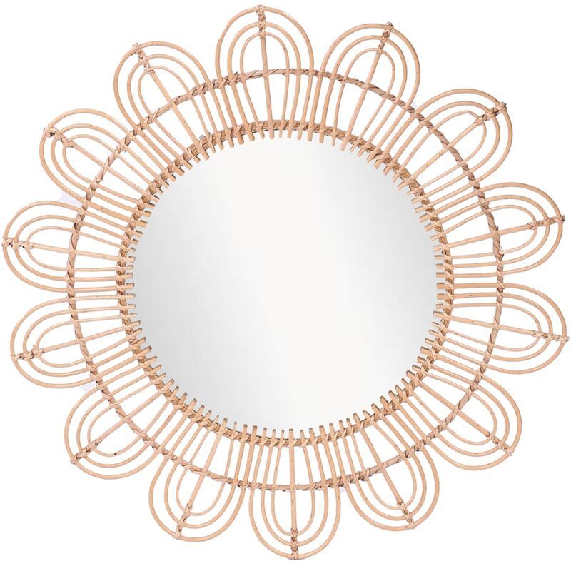 foto del prodotto signes grimalt specchio girasole rotondo vintage bianco 90x90x2 cm