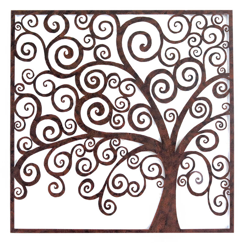 foto del prodotto signes grimalt - tavolo da muro adorno wall advol aplices metal brown 1x70x70cm 29900