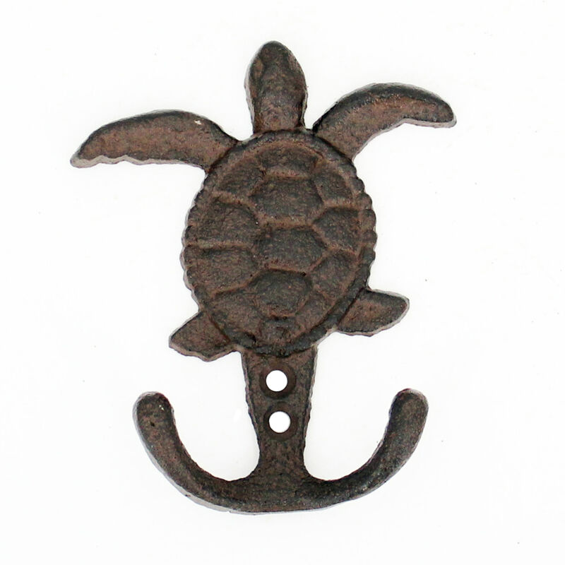 foto del prodotto signes grimalt turtle hanger 2 pomelli vintage per cappotti in ghisa grigia 12x10x3 cm