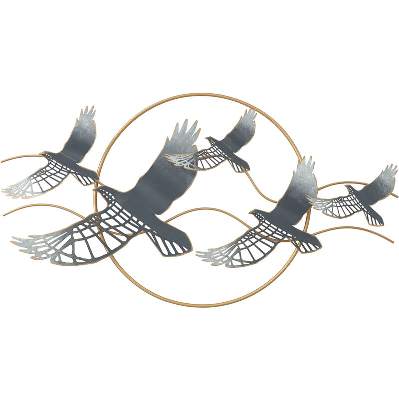 foto del prodotto signes grimalt - wall adorno birds applica metal applica metallo verde - 49x90x7cm