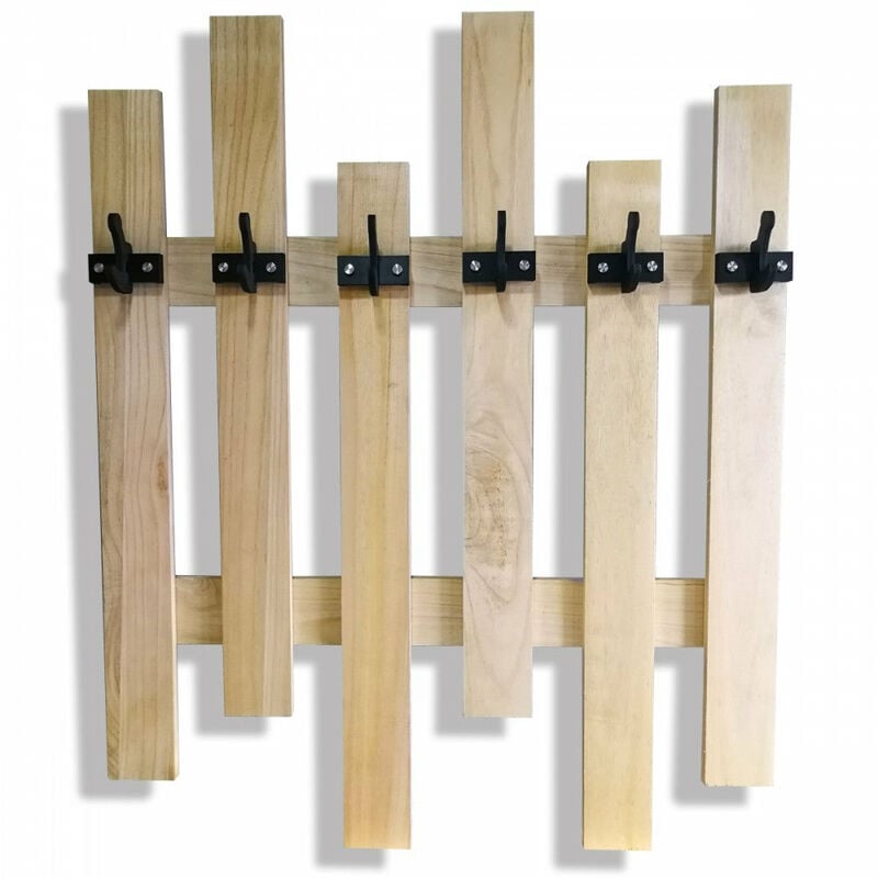 foto del prodotto signorbit appendiabiti in legno con ganci in pvc neri misure 6 elementi 98x121 cm