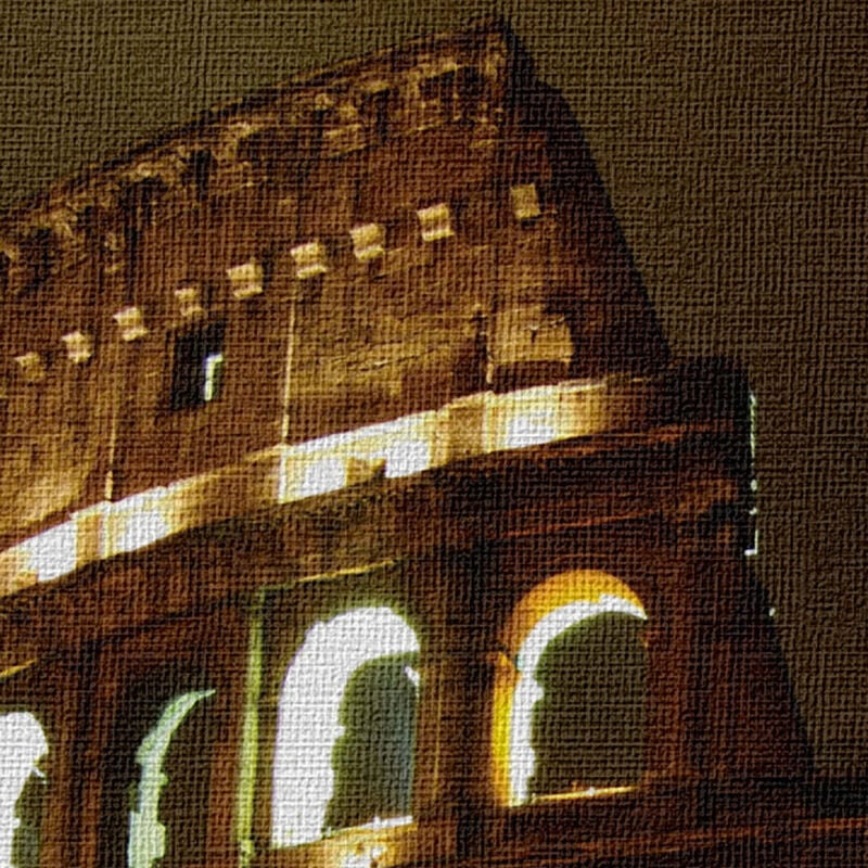 foto del prodotto signorbit colosseo roma night quadro canvas su telaio in legno misura 70x50 cm
