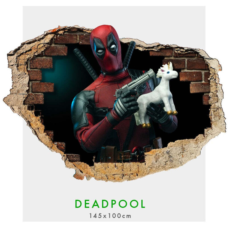foto del prodotto signorbit - deadpool - adesivi murali parete 3d wall sticker cameretta bimbi - misura: 150x100 cm