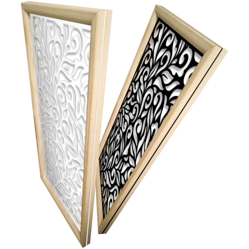 foto del prodotto signorbit decor moduli decorativi in legno e pvc colore bianco misura 73x148 cm