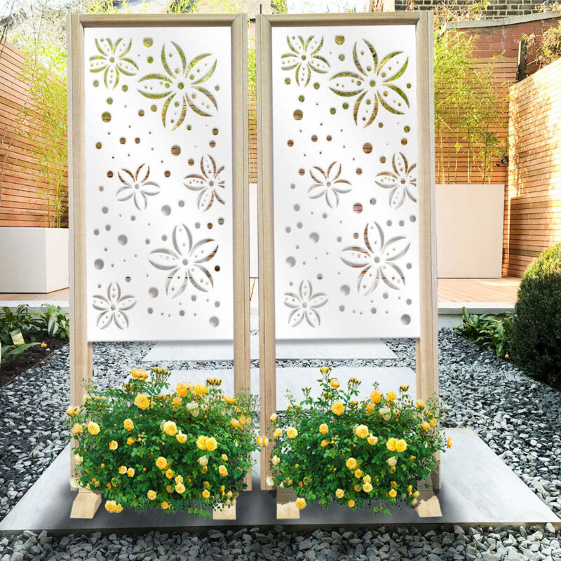 foto del prodotto signorbit - flowers - separè- paravento modulabile - 70x190cm - in legno e pvc - colore bianco