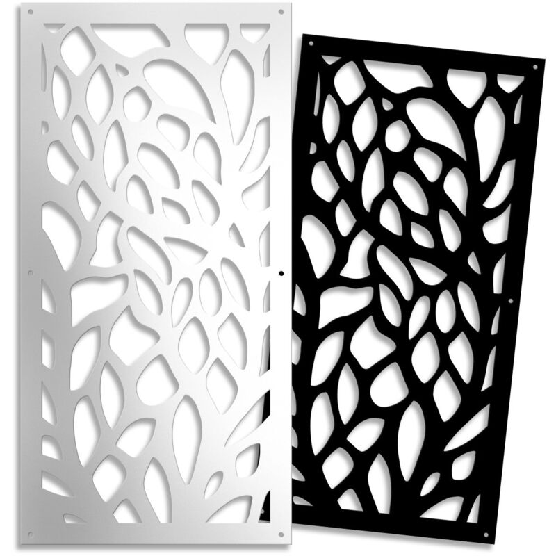 foto del prodotto signorbit foglie pannello pvc traforato spessore 1cm parasole colore nero misura 50x150 cm
