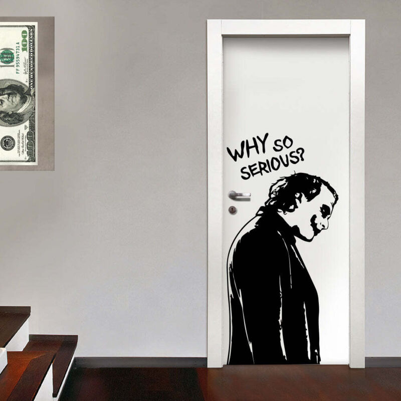 foto del prodotto signorbit joker adesivo murale wall sticker in vinile 55x120 cm colore nero