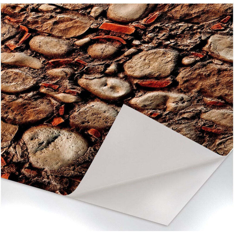 foto del prodotto signorbit muro pietre e cocci pellicola stampata adesiva in pvc finitura opaca misura 100x200 cm