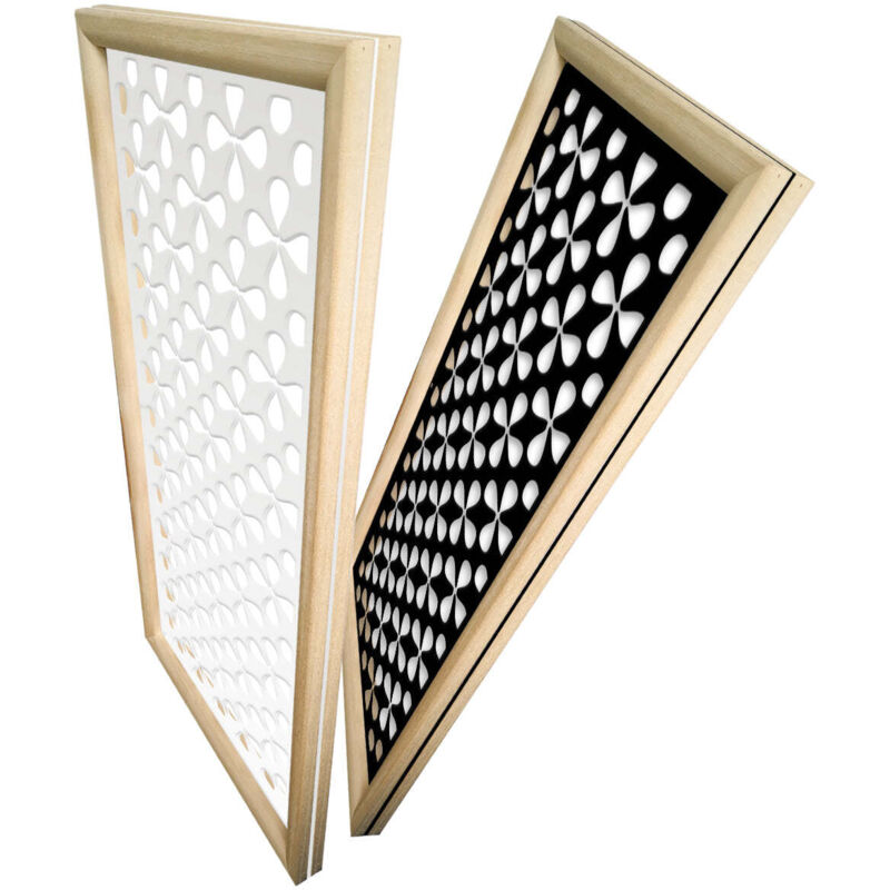 foto del prodotto signorbit quadrifoglio moduli decorativi in legno e pvc colore bianco misura 47x94 cm