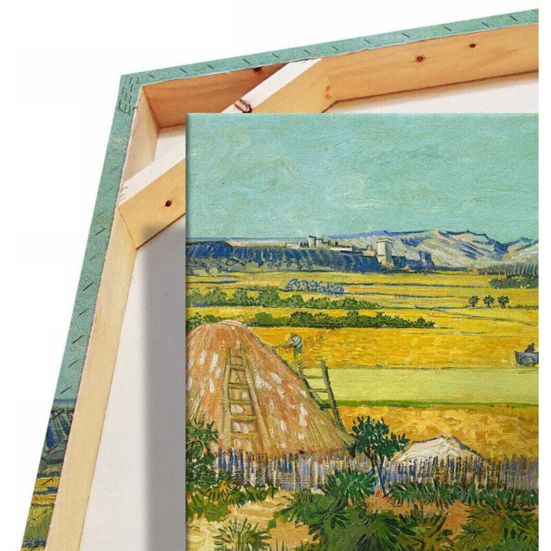 foto del prodotto signorbit quadro canvas su telaio in legno paesaggio con carro blu van gogh misura 100x70 cm