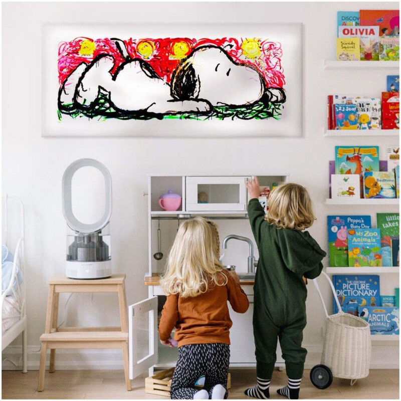 foto del prodotto signorbit quadro canvas su telaio in legno snoopy misura 100x45 cm