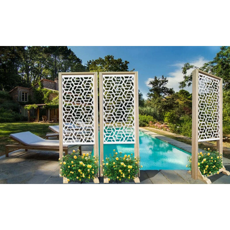 foto del prodotto signorbit - rombo - separè - paravento modulabile - 70x190cm - in legno e pvc - colore bianco