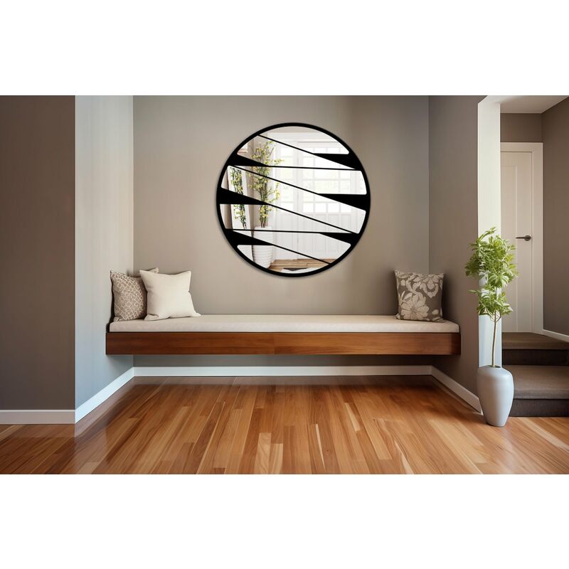 foto del prodotto signorbit specchio infrangibile in pvc alta densit modello bloom colore nero misura 70x70 cm misura 70x70 cm
