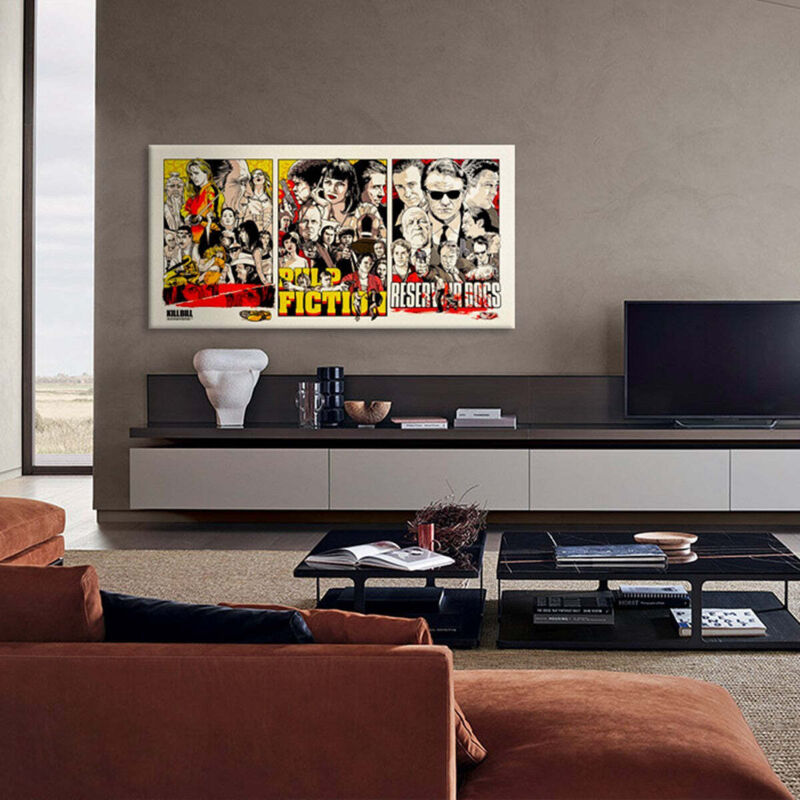 foto del prodotto signorbit tarantino locandine film quadro stampa su canvas montato su telaio in legno misura 140x70 cm
