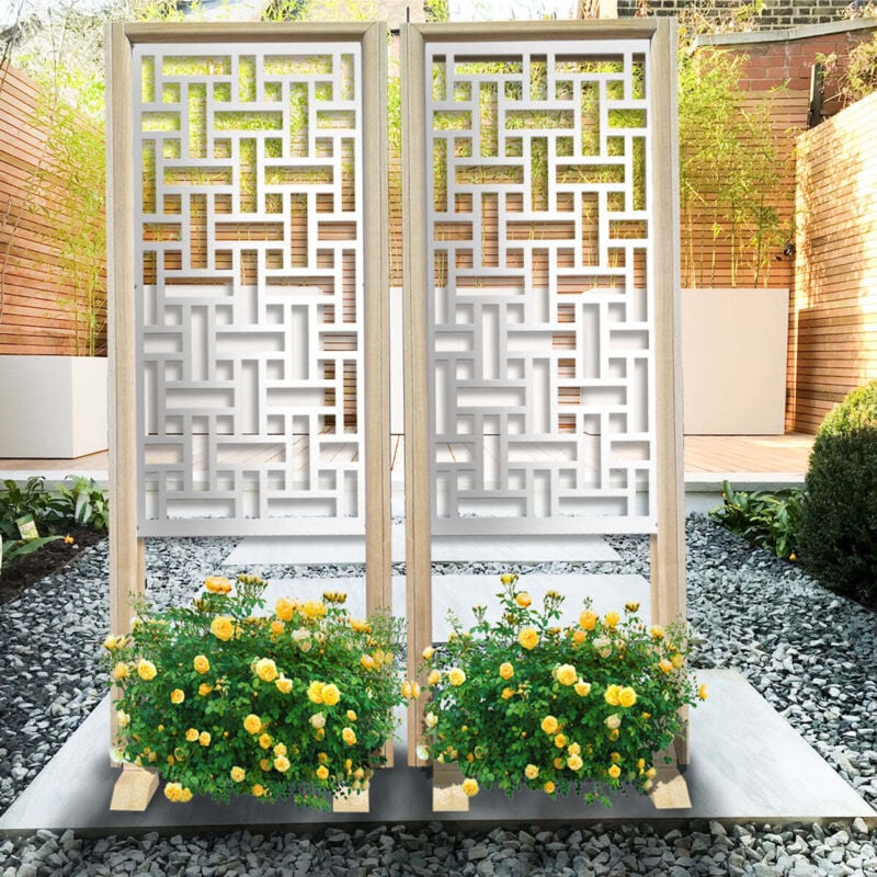 foto del prodotto signorbit - trama - separè - paravento modulabile - 70x190cm - in legno e pvc - colore bianco