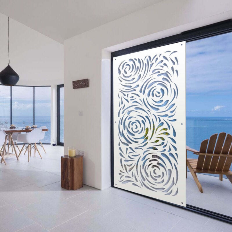 foto del prodotto signorbit - typhoon - pannello in pvc traforato - parasole - colore: bianco - misura: 50x150 cm