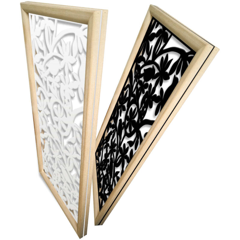 foto del prodotto signorbit - uccellini - moduli decorativi in legno e pvc - misura 47x94 cm - colore bianco