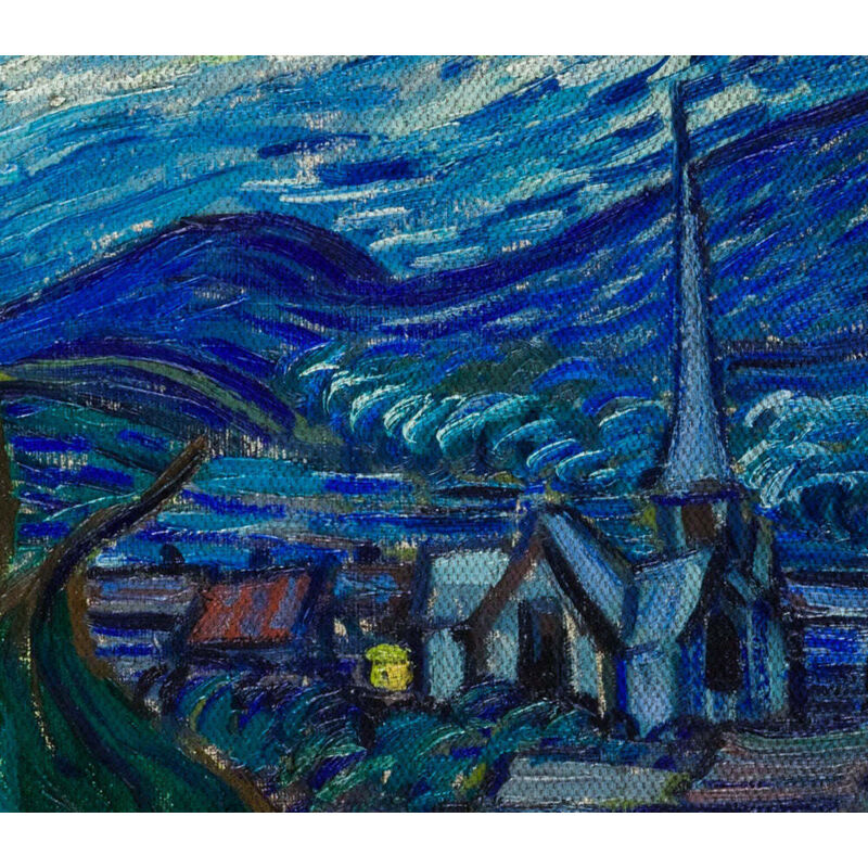 foto del prodotto signorbit vincent van gogh notte stellata quadro canvas su telaio in legno misura 100x70 cm