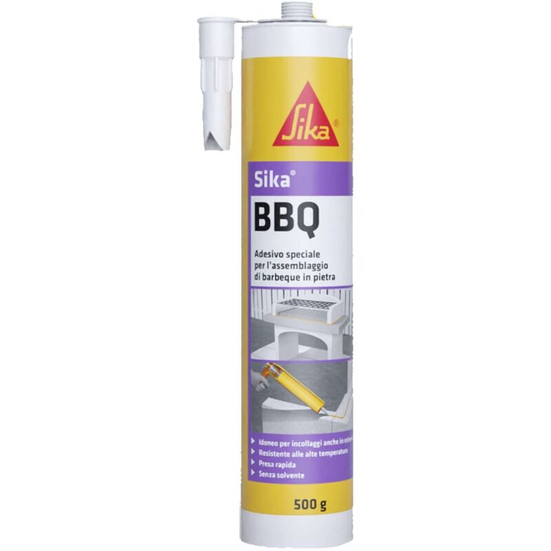 foto del prodotto sika bbq, beige chiaro adesivo per l assemblaggio di barbecue prefabbricati e mobili da giardino pronto all uso cartucce da 500g