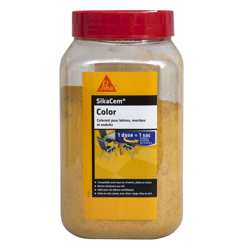 foto del prodotto sika colore cem, giallo, tintura in polvere per cemento, calce e cerotti, 0,4 kg per contenitore