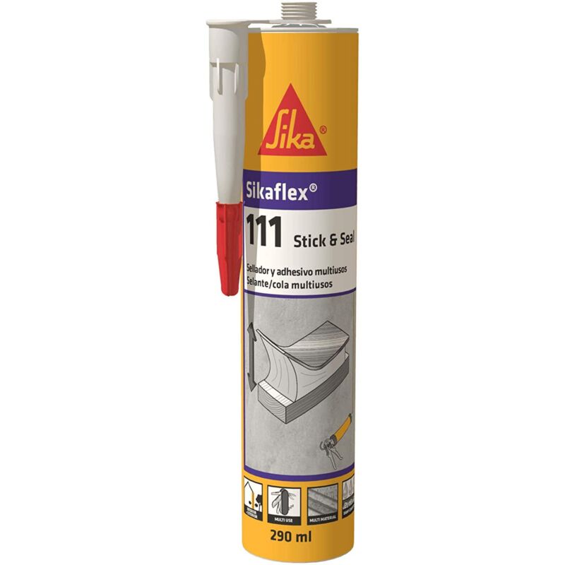 foto del prodotto sika flex 111 stick seal, bianco sigillante e adesivo flessibile multiuso per uso interno ed esterno cartucce da 290ml