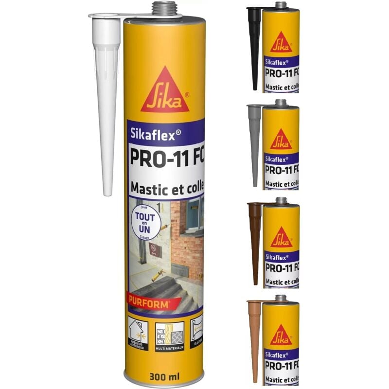 foto del prodotto sika flex pro 11fc adesivo poliuretanico multiuso cartuccia da 300 ml marrone