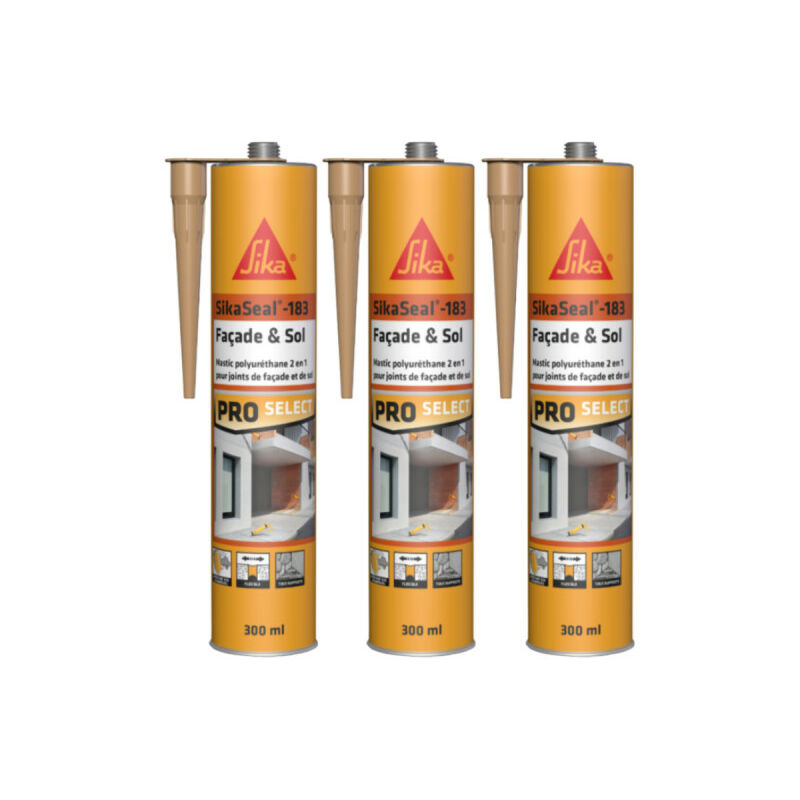 foto del prodotto sika lotto di 3 seal 183 2 in 1 sigillanti poliuretanici facciata e pavimento tonalit pietra 300ml