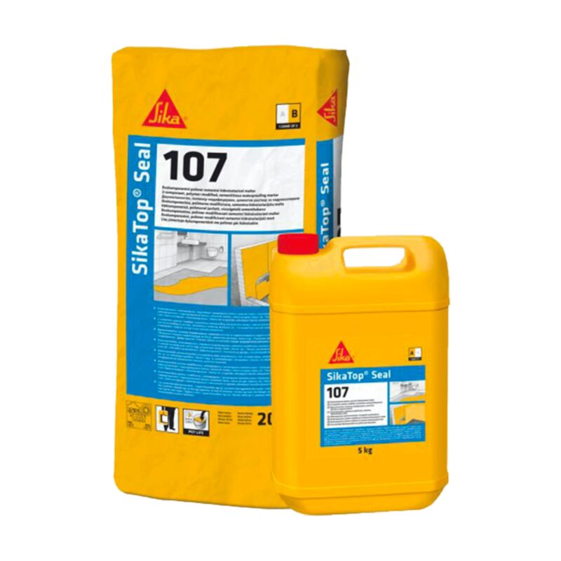 foto del prodotto sika malta cementizia elastica topseal 107w a b bianco 31,25 kg