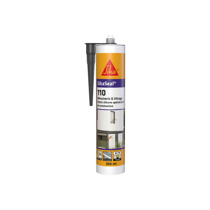 foto del prodotto sika seal 110 mastice al silicone per finestre e porte antracite 300ml