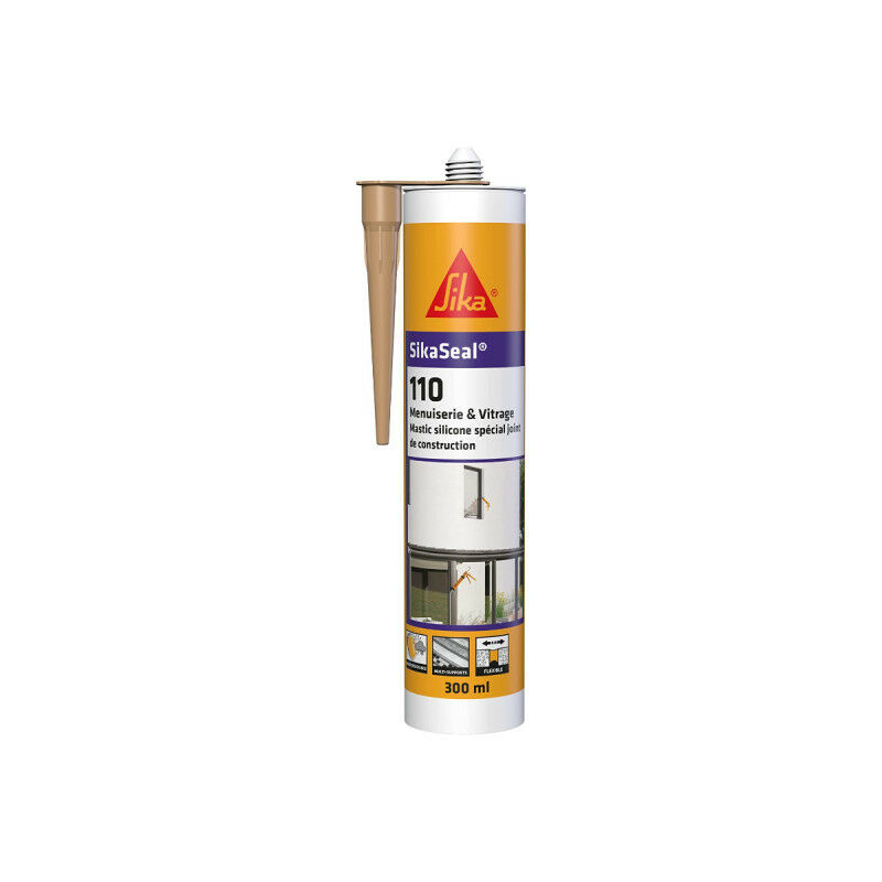 foto del prodotto sika seal 110 sigillante siliconico per finestre e vetrate beige pietra 300ml