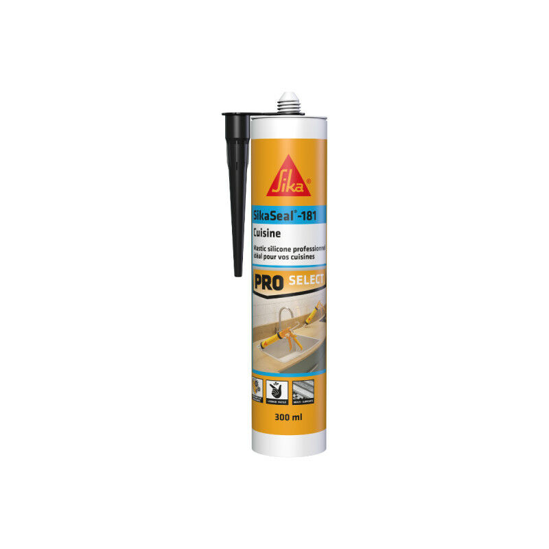 foto del prodotto sika seal 181 stucco siliconico per cucina nero 300ml