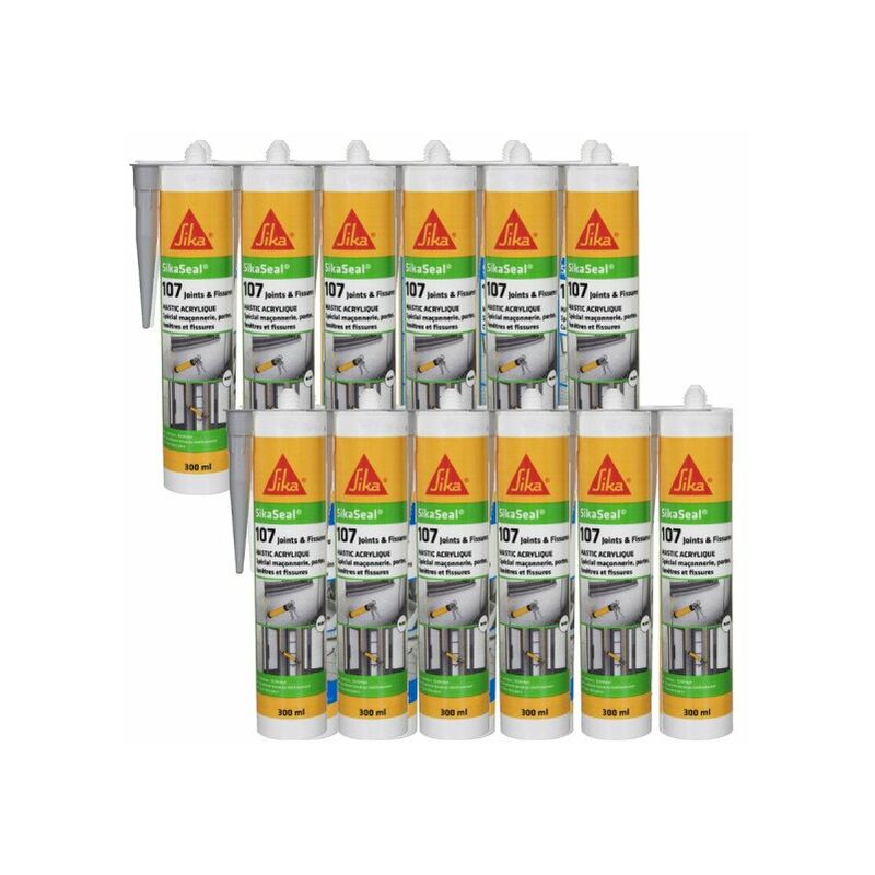 foto del prodotto sika set di 12 seal 107 sigillanti per giunti e fessure grigio 300ml