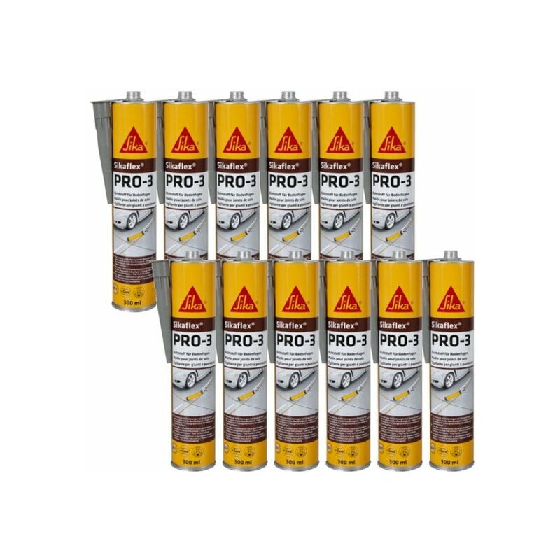 foto del prodotto sika set di 12 sigillanti autolivellanti flex pro 3 grigio cemento 300ml