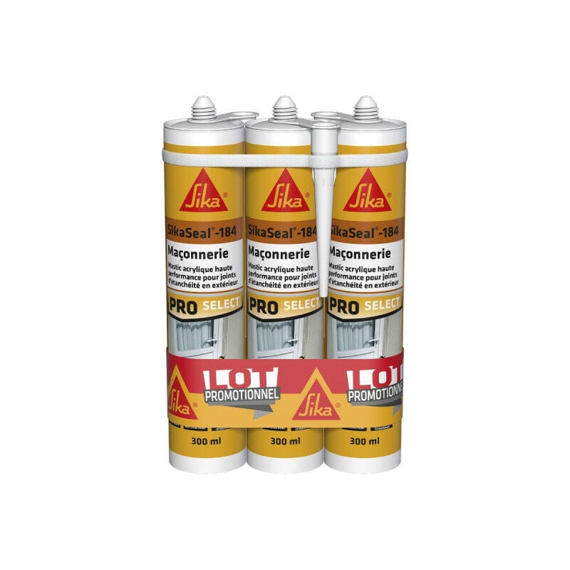 foto del prodotto sika set di 3 seal 184 sigillanti siliconici per muratura bianco 300ml