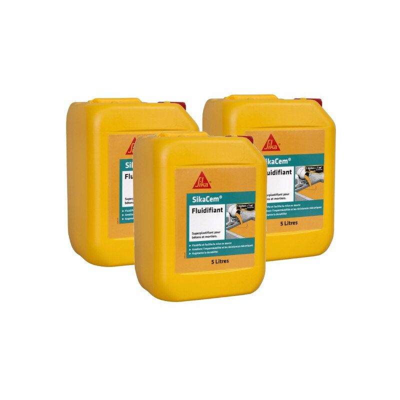 foto del prodotto sika set di 3 superfluidificanti ad alta riduzione d acqua cem fluidifiant 5l
