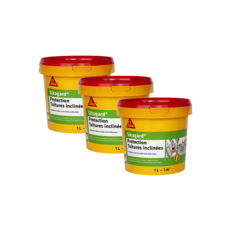 foto del prodotto sika set di 3 vernici gard per la protezione dei tetti inclinati beige 3 x 1l