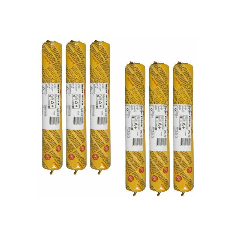 foto del prodotto sika set di 6 ricariche per lo stucco autolivellante flex pro 3 sl grigio cemento 600ml