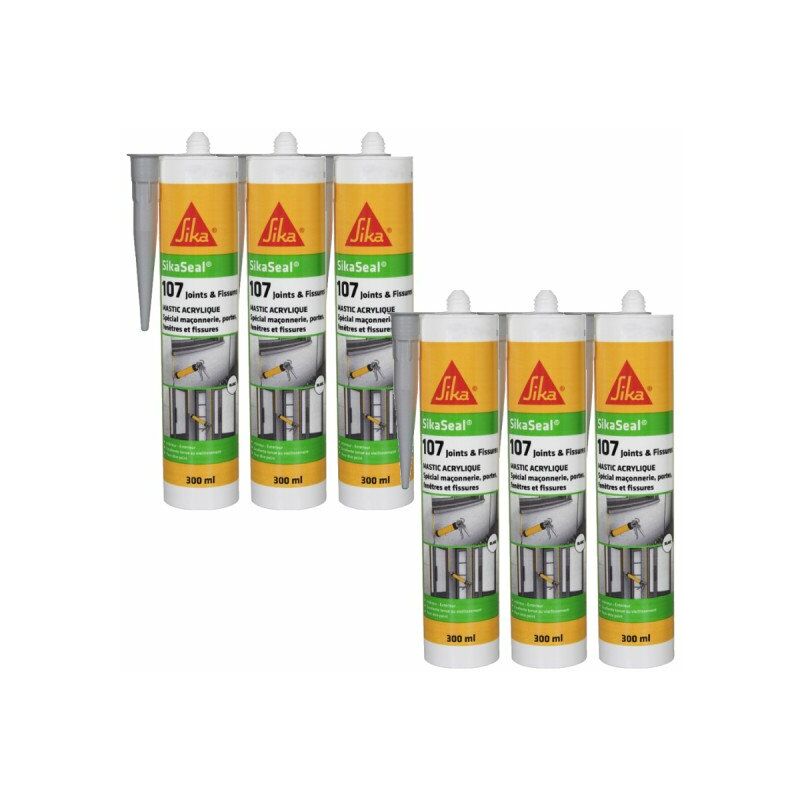 foto del prodotto sika set di 6 seal 107 sigillanti per giunti e fessure grigio 300ml