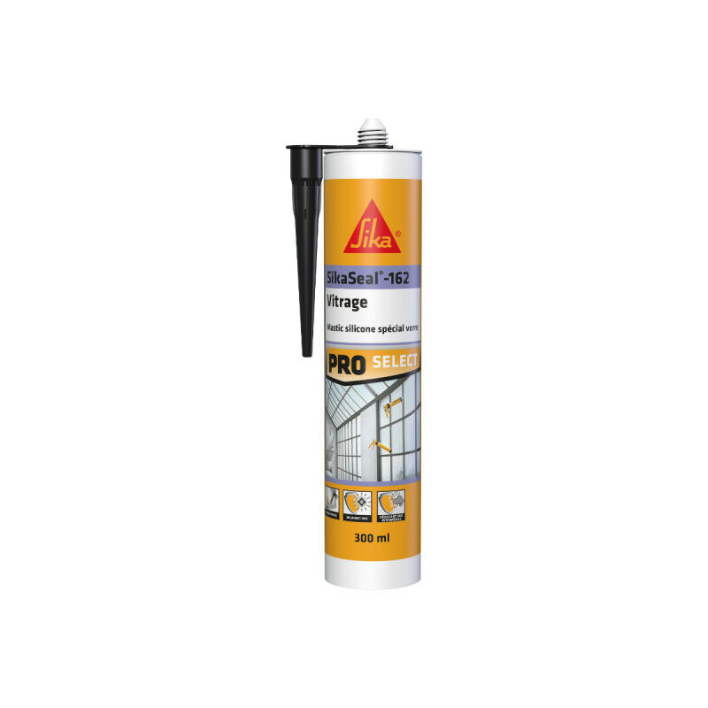 foto del prodotto sika sigillante siliconico elastico seal 162 vitrage nero 300ml