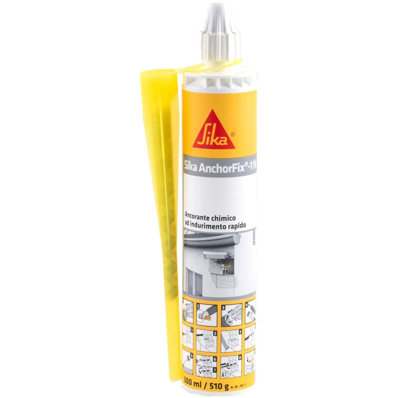 foto del prodotto sika sika anchorfix 1n, grigio ancorante adesivo a indurimento rapido per tutti i tipi di armature, rinforzo in acciaio, ecc. 300ml