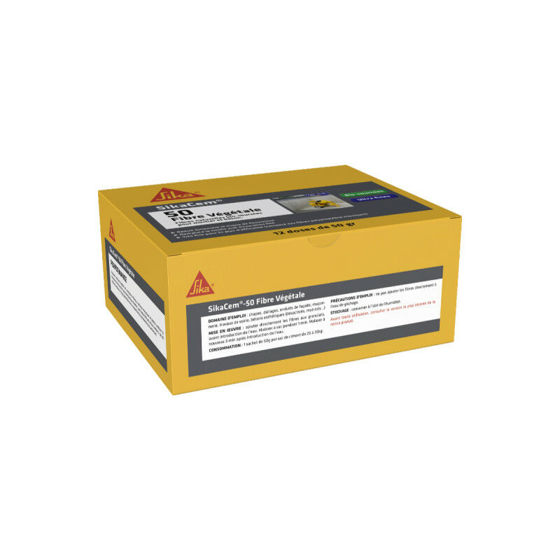 foto del prodotto sika sikacem 50 fibra vegetale per calcestruzzo e malta 12 dosi da 50 g