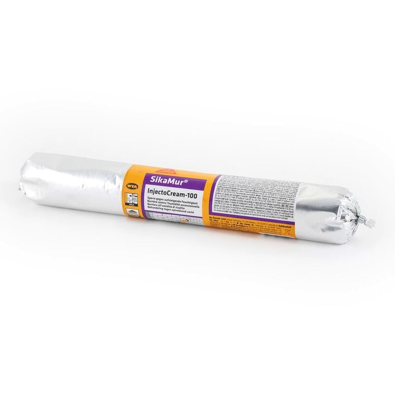 foto del prodotto sika sikamur injectocream100, bianco trattamento per l umidit di risalita barriera chimica idrorepellente iniettabile a base silanica 600ml