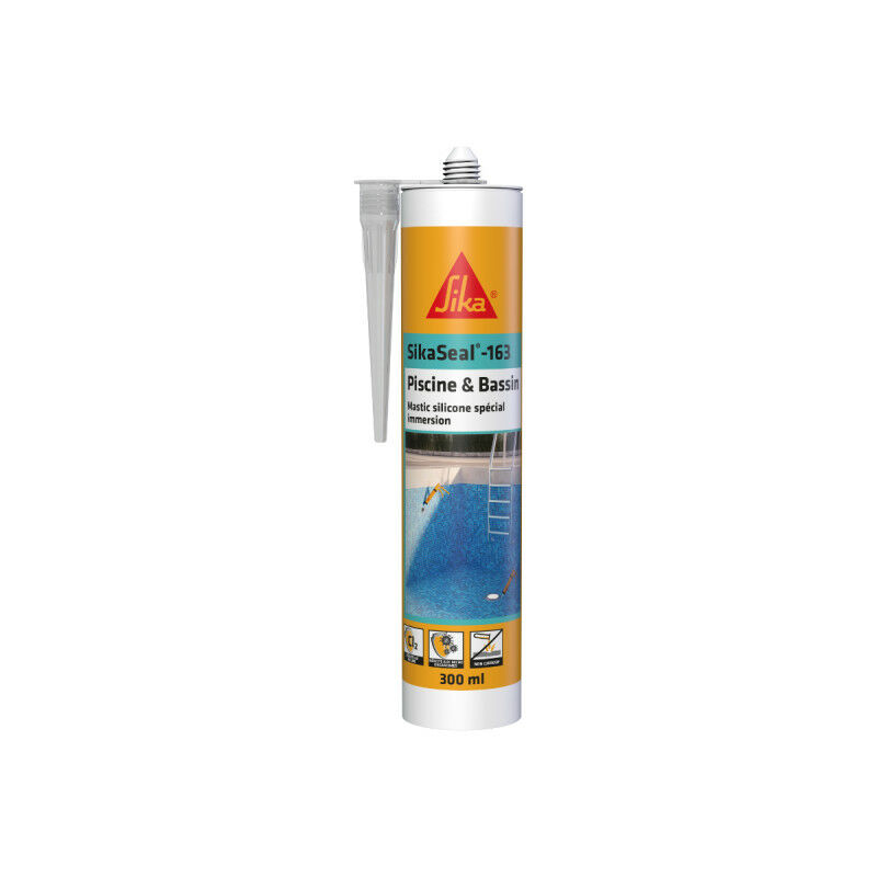 foto del prodotto sika stucco siliconico seal 163 piscine bassin trasparente 300ml