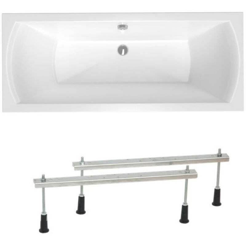foto del prodotto siko laguna cube way plus vasca rettangolare con piedini, 170 x 70 cm, acrilico, sinistra e destra, bianco cub1700plus set 