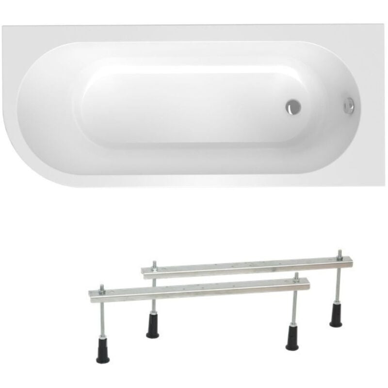 foto del prodotto siko laguna rajka vasca asimmetrica con piedini , 170x72,5 cm, acrilico, destra, bianco vraj170p set 