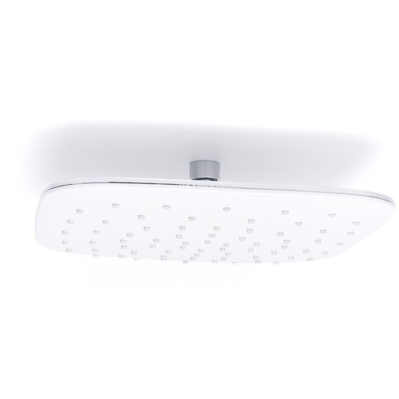 foto del prodotto siko soffione a 1 flusso, bianco con finiture cromate bshszp31 