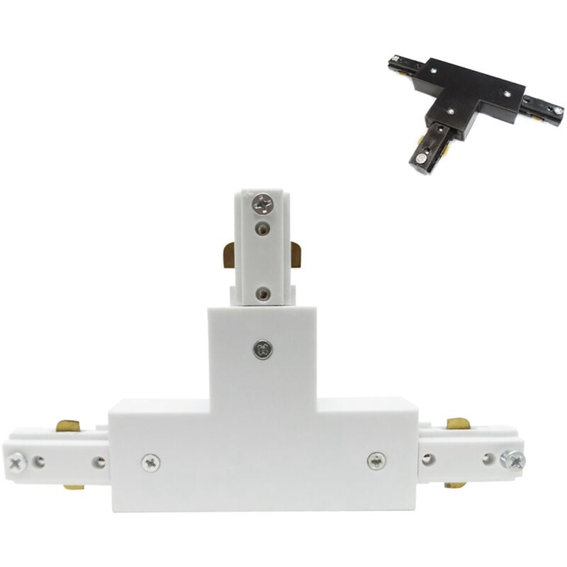 foto del prodotto silamp connettore a t per binario monofase colore bianco nero a10 mono tcolore bianco wh 