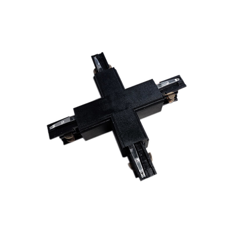 foto del prodotto silamp connettore a x binario trifase led bianco nero a24 tri xcolore bianco