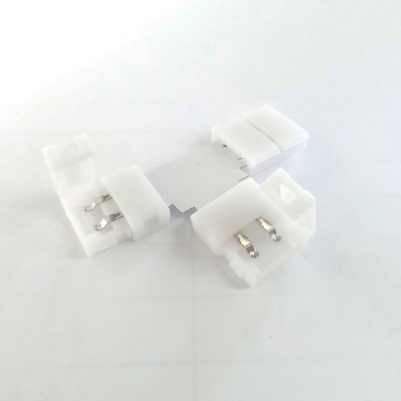 foto del prodotto silamp connettore spinotto 12v 24v a t e angolare per striscia led smd 2835,3014,5050