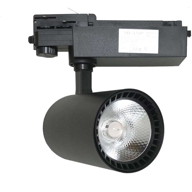 foto del prodotto silamp faretto cob led 30w binario trifase nero fb 13luce fredda 6400k